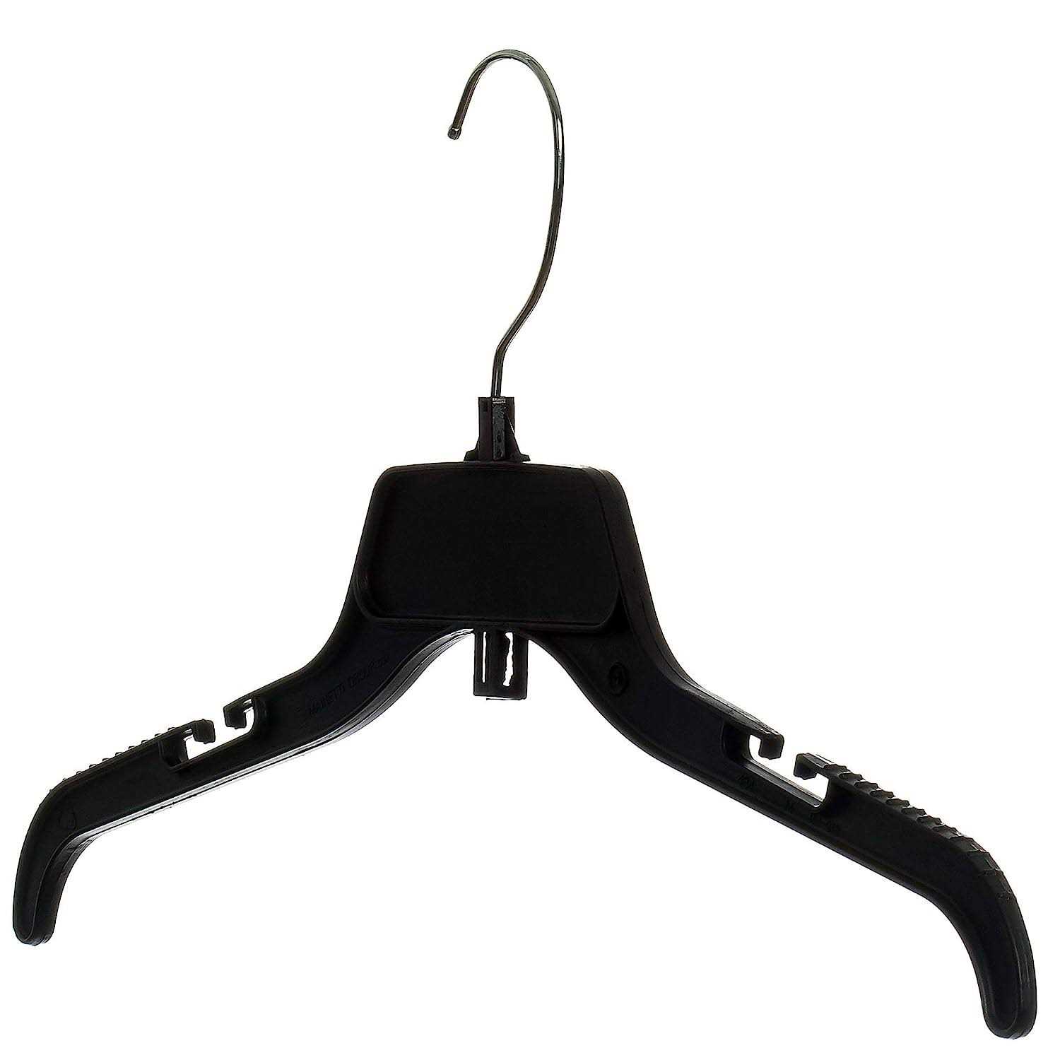Mainetti 484 Recycled Black Plastic Hangers With Rotating Metal Hook And Notches For Straps - Image 3