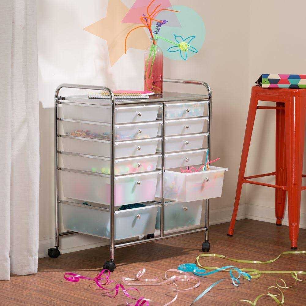 Honey Can Do 12 Drawer Rolling Storage Cart - Image 3