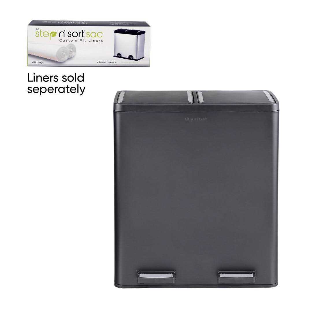 The Step N' Sort 18.5 Gallon Extra Large Capacity, Soft-Step, Dual Trash and Recycling Bin with Removable Inner Bins - Image 4