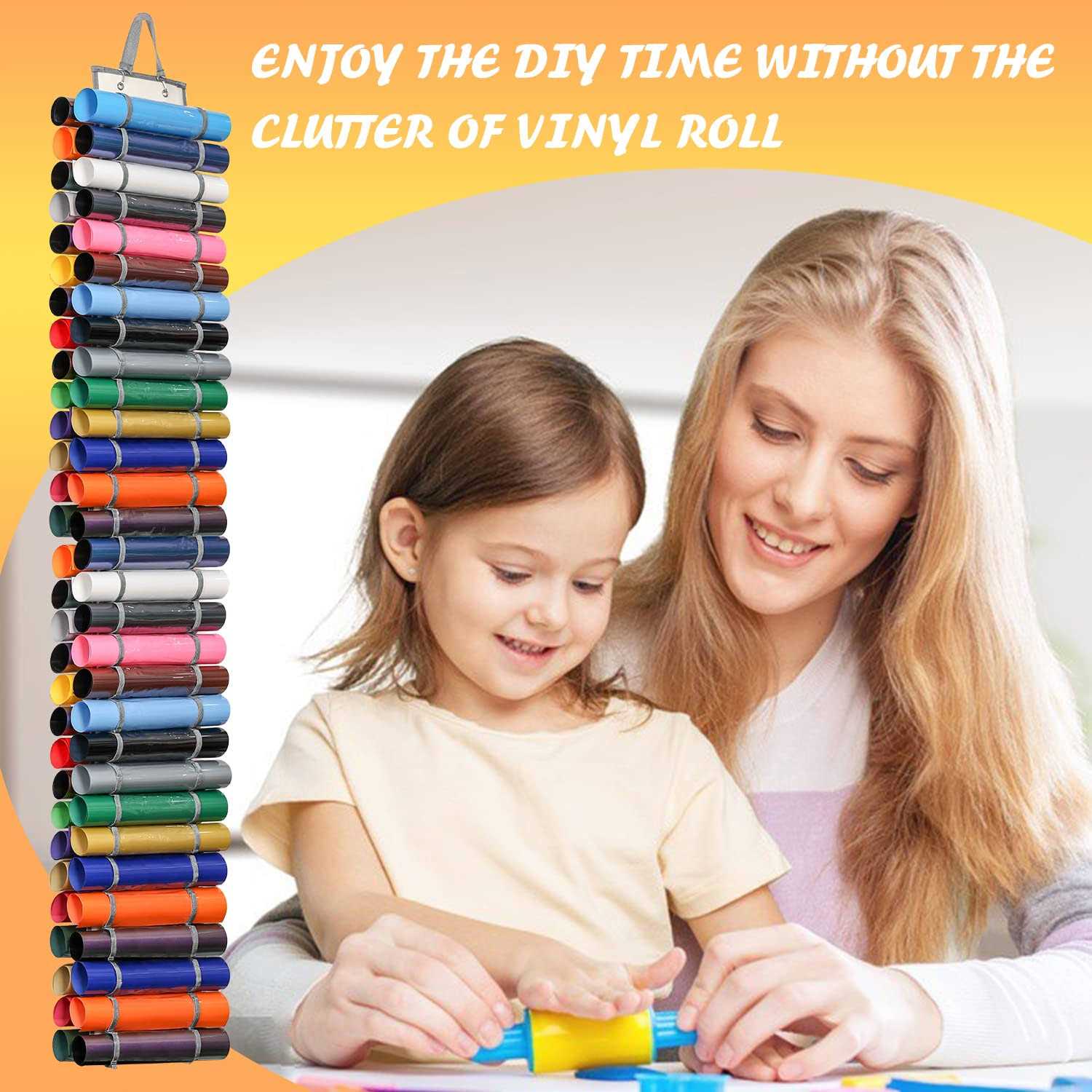 DKHDBD Vinyl Roll Holder With 60 Compartments And Keeper Door Hooks Strap - Image 3