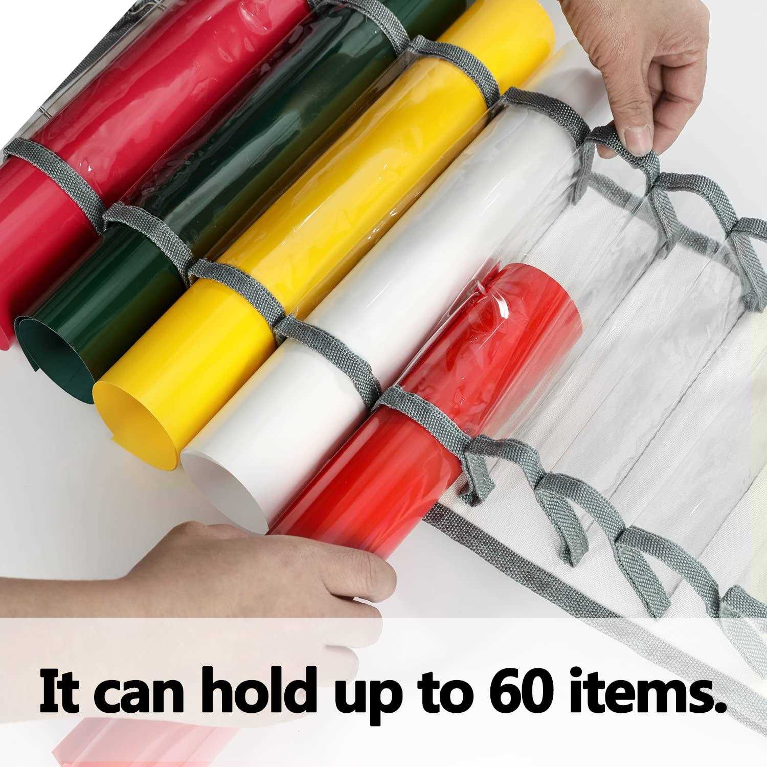 DKHDBD Vinyl Roll Holder With 60 Compartments And Keeper Door Hooks Strap - Image 4