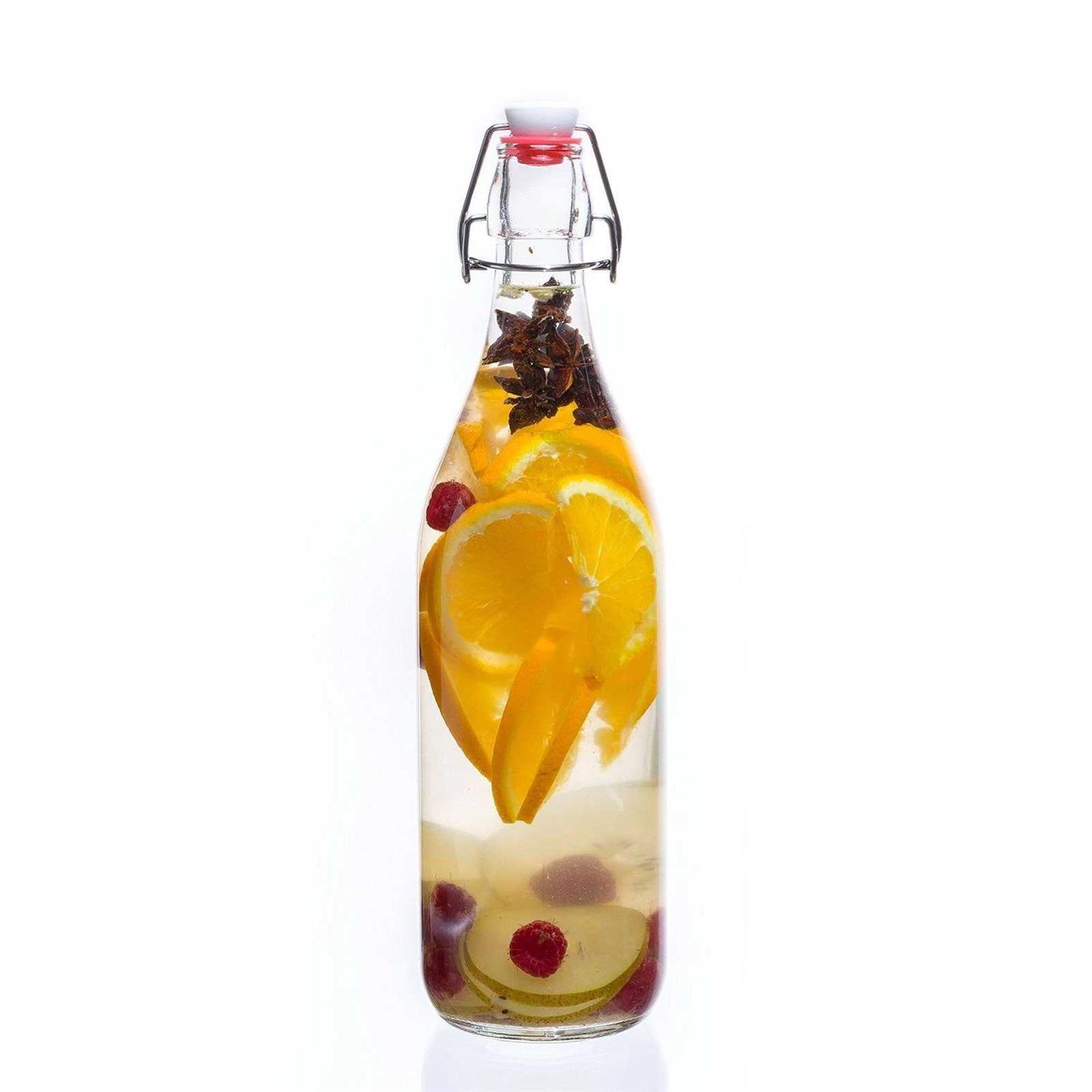 WILLDAN Giara Glass Bottle with Stopper Caps Set Swing Top Glass Bottles for Beverages - Image 3