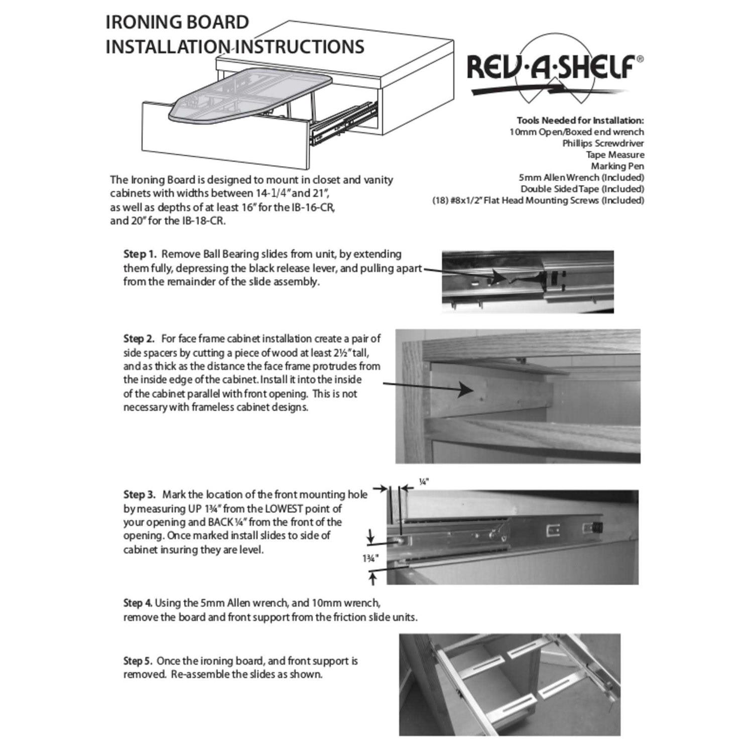 Rev-A-Shelf Fold-Out Ironing Board VIB-20CR - Image 3