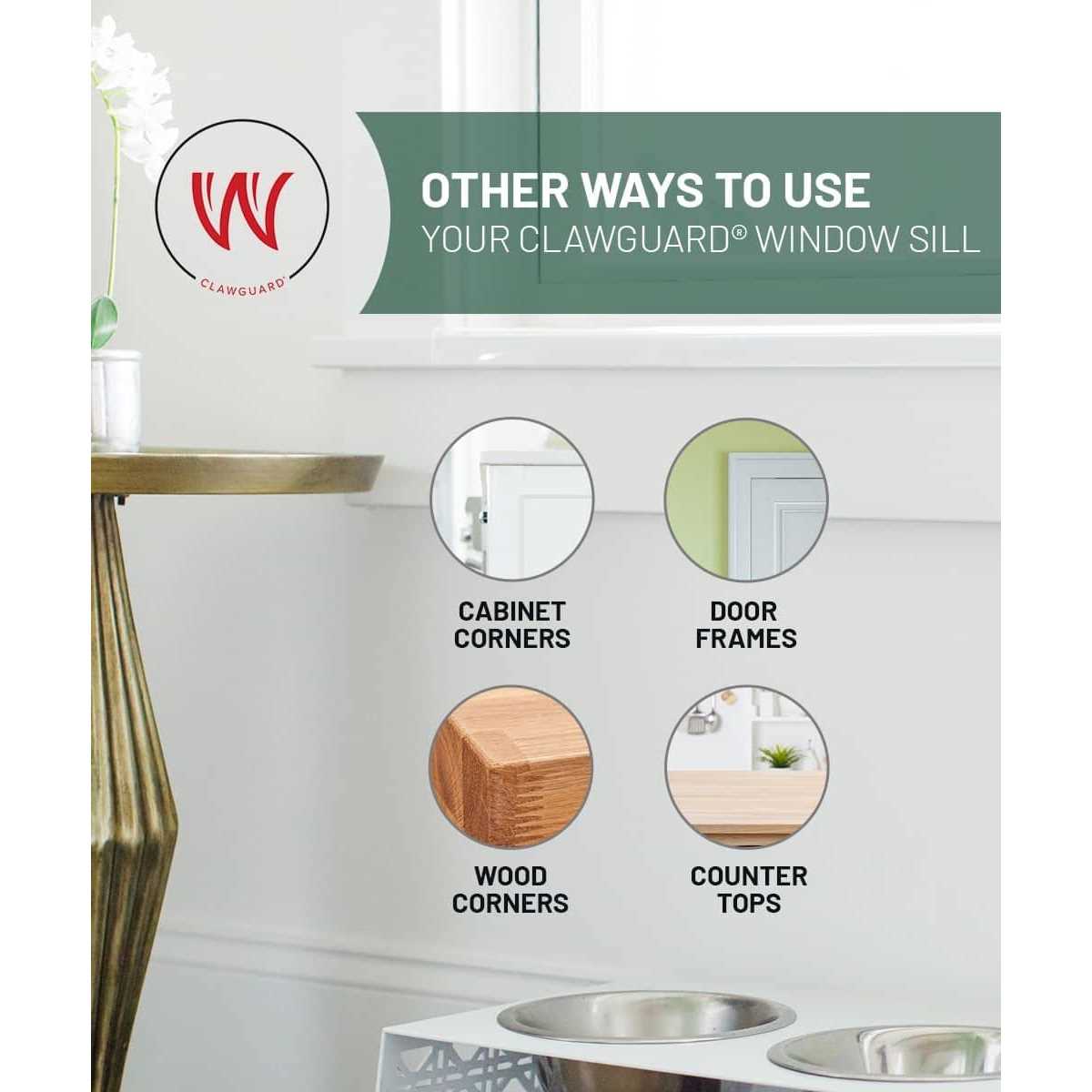 CLAWGUARD Window Sill Protector Strong Transparent Protection Scratching - Image 4