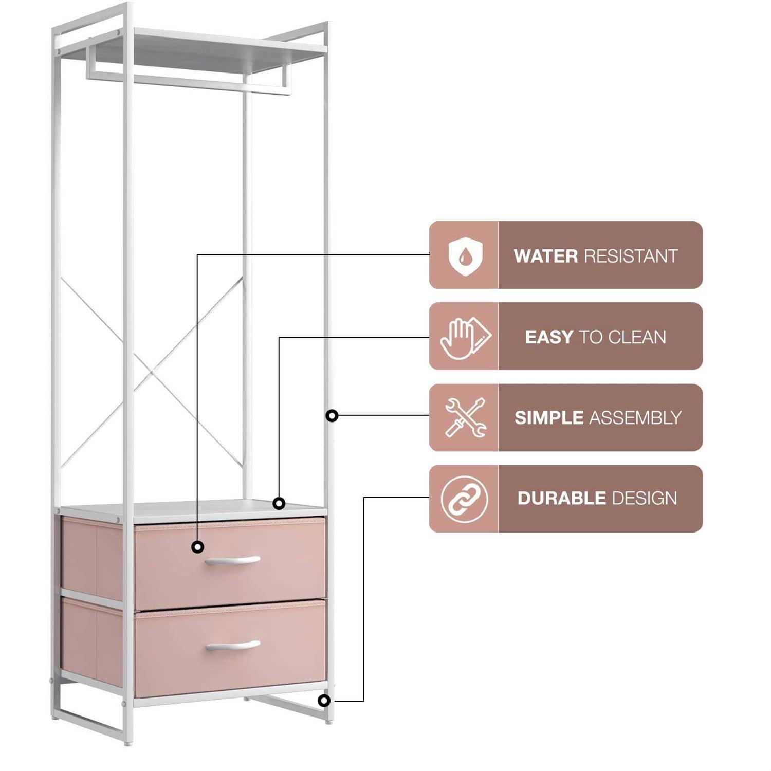 Sorbus Clothing Rack with Drawers - Image 3