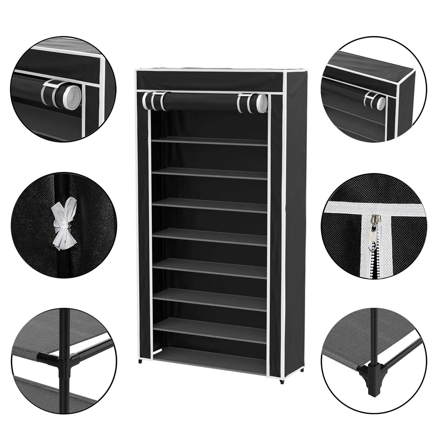 Hastings Home Tiered Shoe Rack with Dust Cover - Image 5