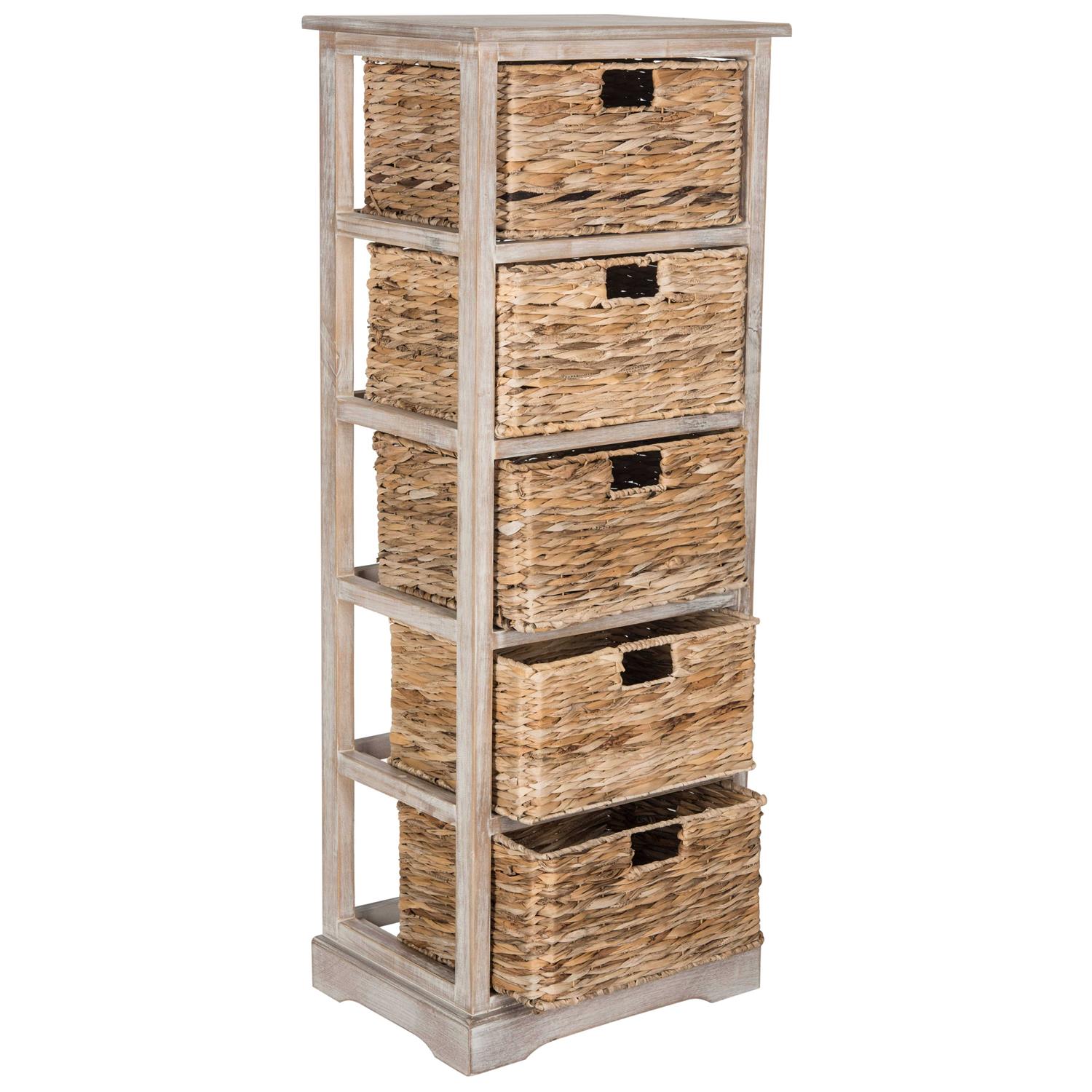 SAFAVIEH Vedette 5 Wicker Basket Storage Tower - Image 3