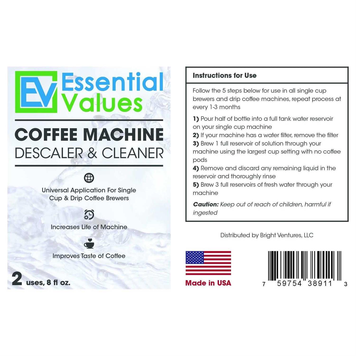 Essential Values Descaling Solution Cleaner Keurig Espresso - Image 3