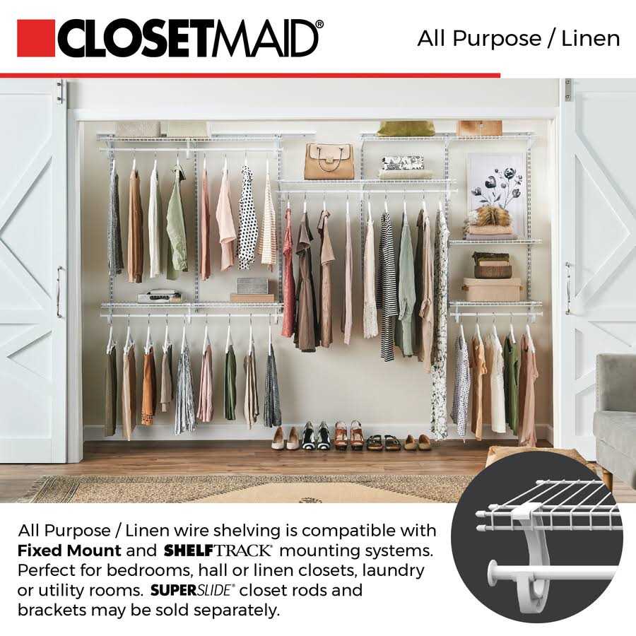 ClosetMaid SuperSlide 96 in. W x 16 in. D White Ventilated Wire Shelf - Image 3