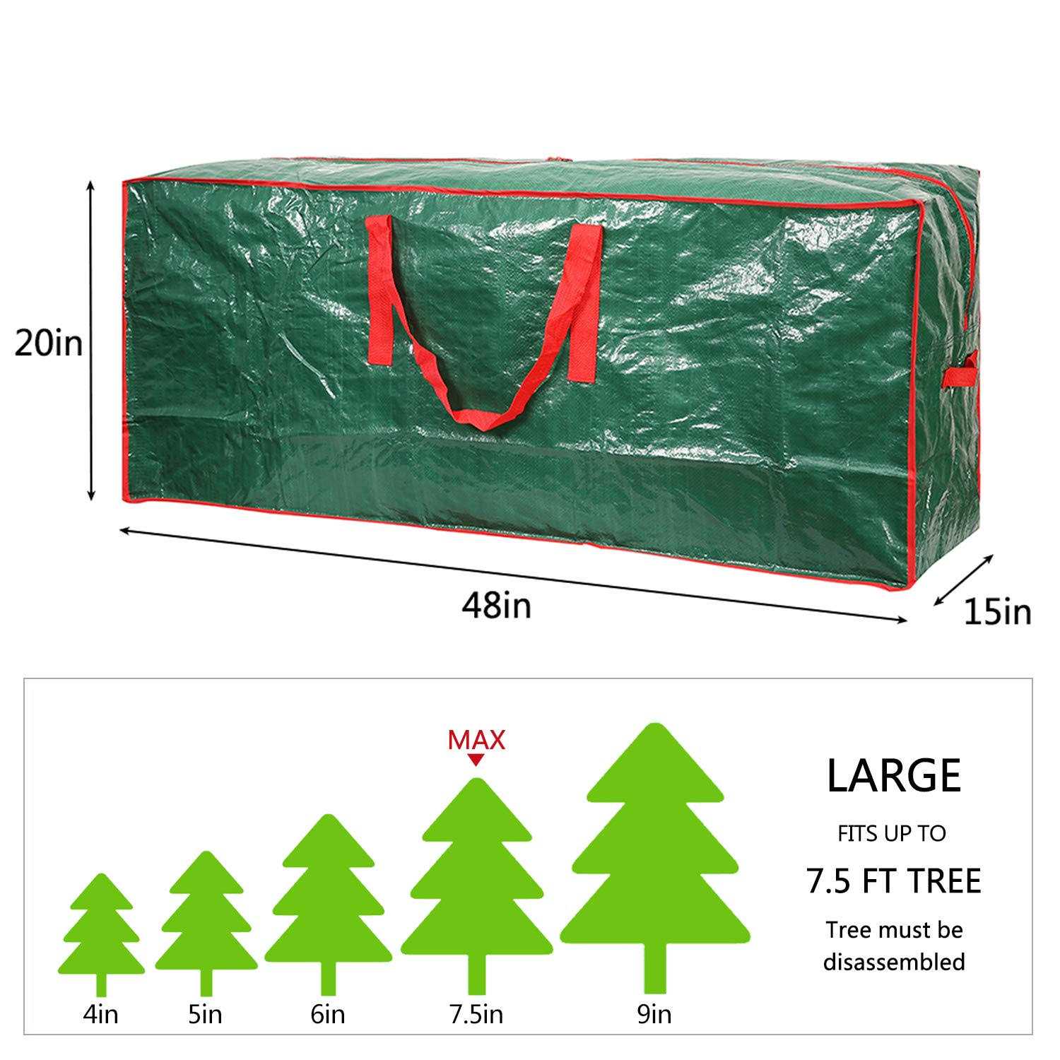 Sattiyrch Christmas Tree Storage Bag Fits Up Xmas Disassembled Trees with Durable Reinforced Handles & Dual Zipper - Image 3