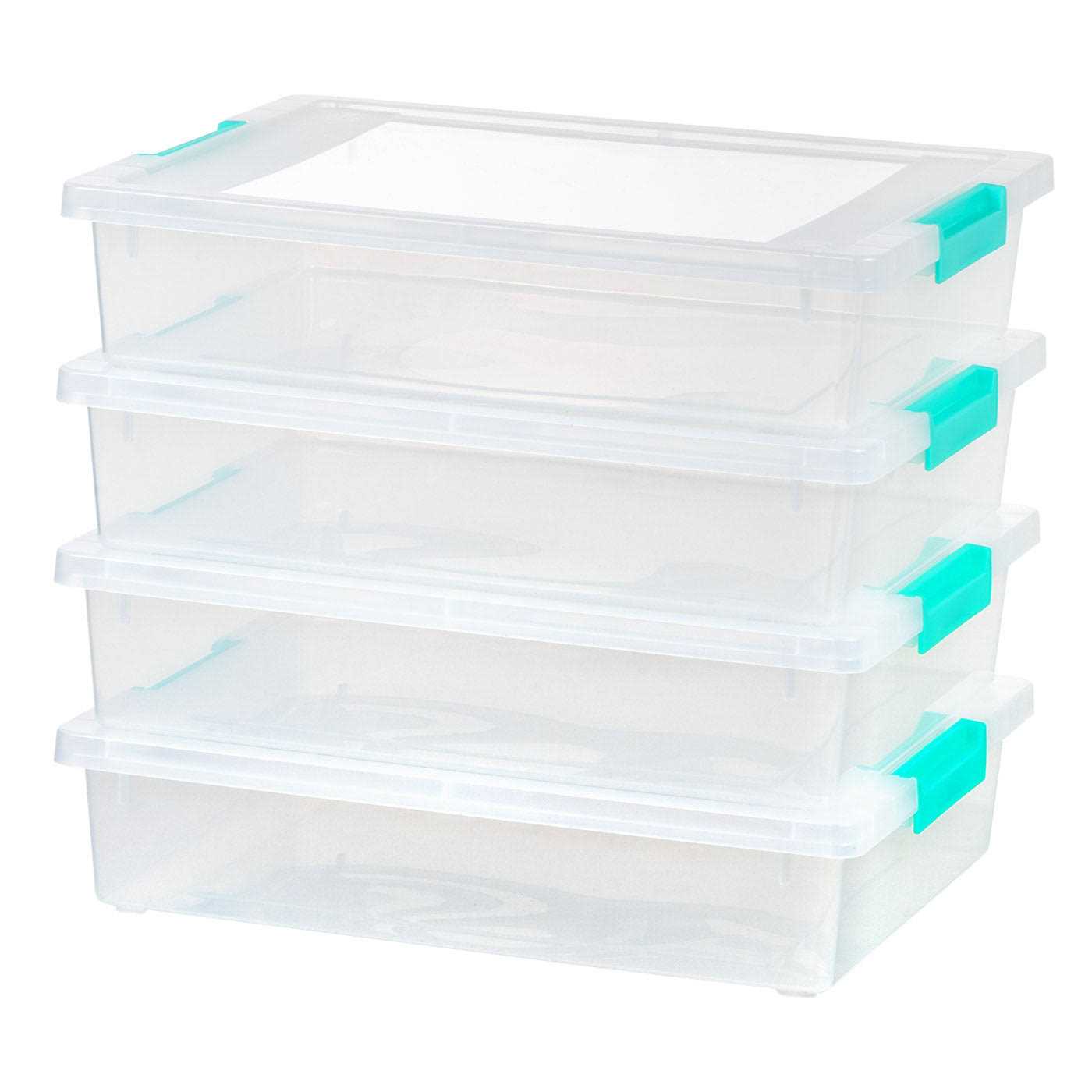IRIS USA 4Pack 5.5qt Large Clear Plastic Storage Container Clip Box with Latching Lids - Image 3
