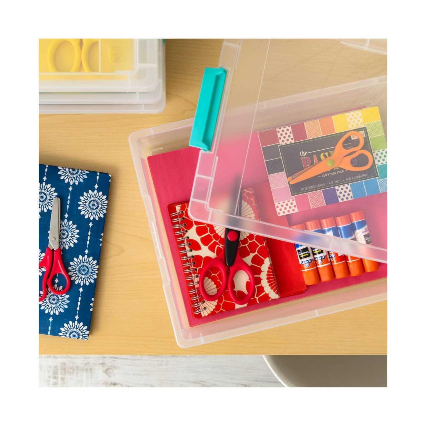 IRIS USA 4Pack 5.5qt Large Clear Plastic Storage Container Clip Box with Latching Lids - Image 4