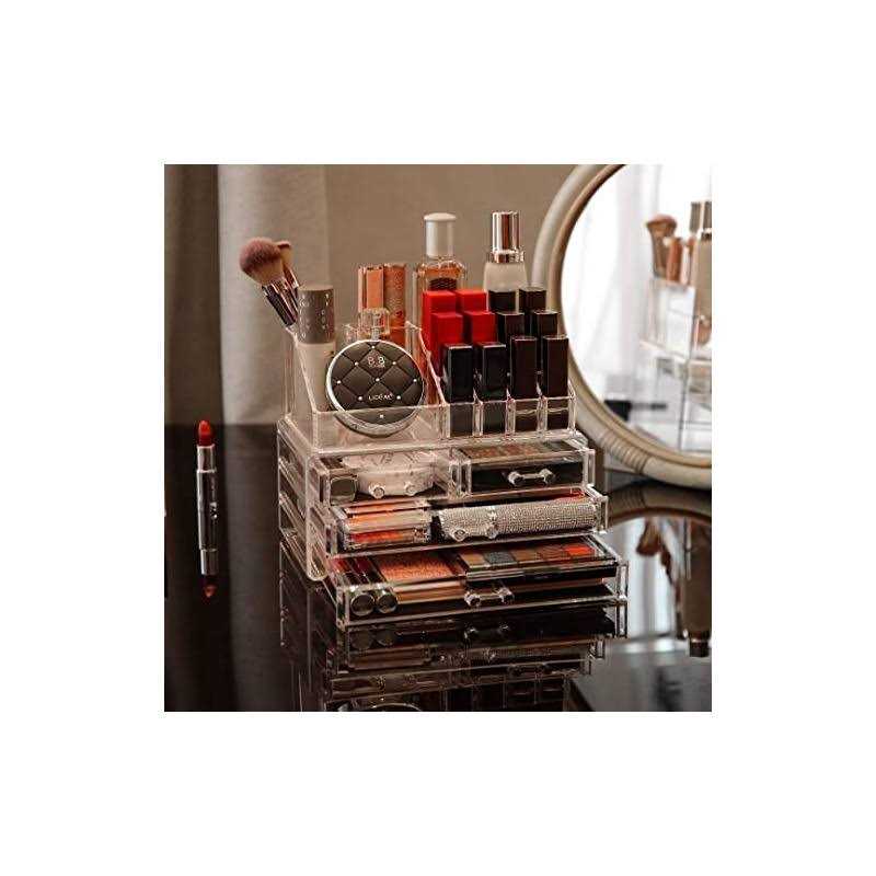 Cq acrylic Clear Makeup Organizer And Storage Stackable Skin Care Cosmetic Display Case - Image 4