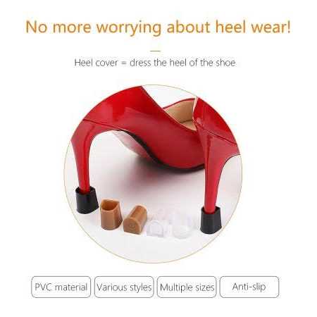 Soogree High Heel Protective Heel Caps 8 Pairs Heel Tip Covers 4 Sizes High Heel Stoppers - Image 4