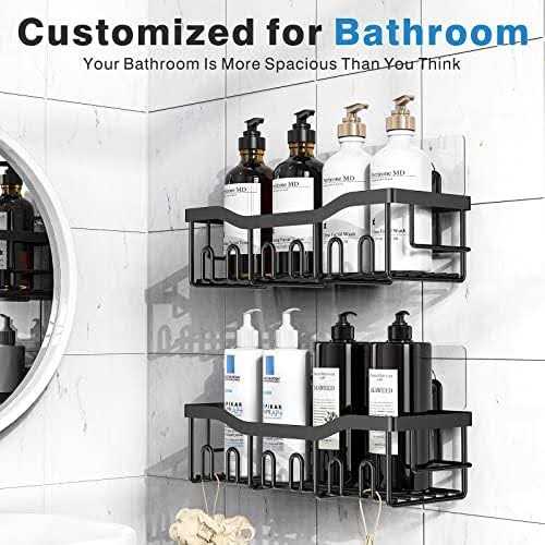EUDELE Shower Caddy 2 Pack,Adhesive Shower Organizer for Bathroom storage&Home Decor&Kitchen organizers and storage,No Drilling,Rustproof Stainless - Image 4