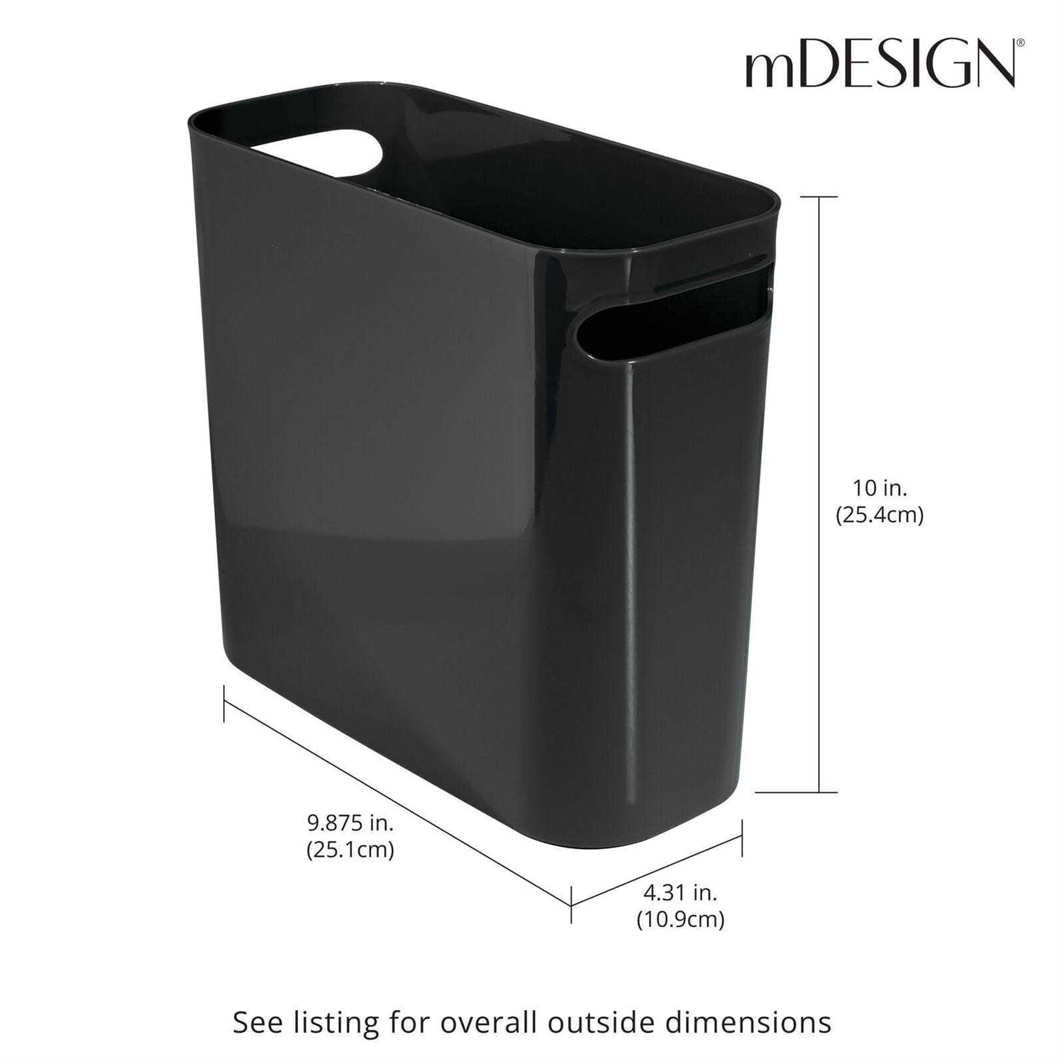 mDesign Plastic Small Trash Can 1.5 Gallon/5.7-Liter Wastebasket - Image 5