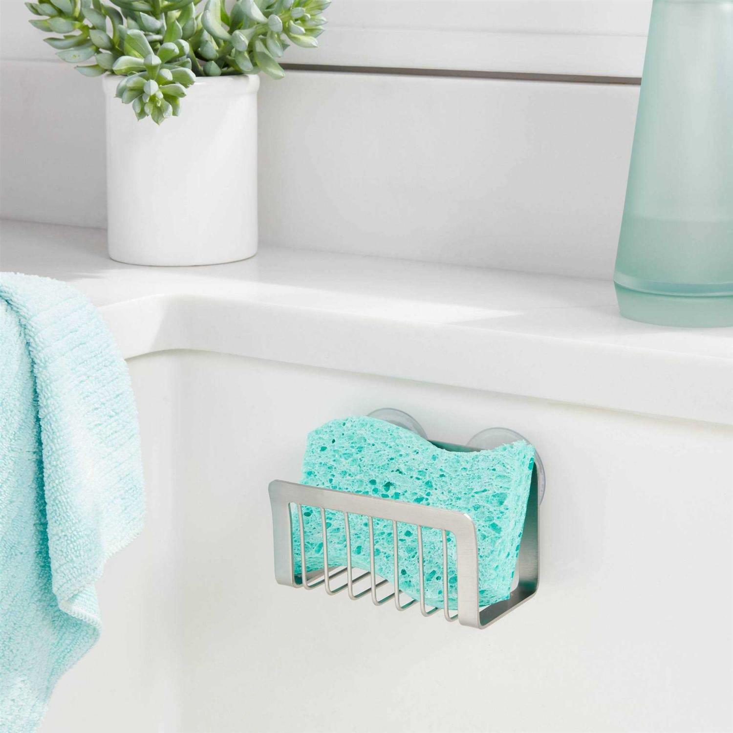 Brightroom Small Stainless Steel Suction Sink Caddy Silver - Image 3