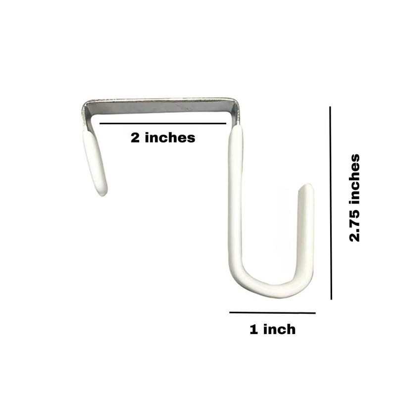 Evelots Over The Door Hooks for Wide Doors 2 Pack Heavy Duty White Rubber Coated Metal Door Hanger Hook for Hanging Clothes - Image 4