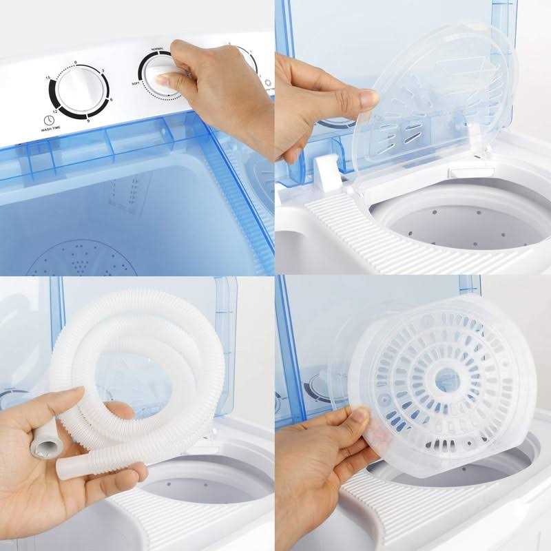 Super Deal 2in1 Mini Compact Twin Tub Washing Machine 17.6lbs Washer + Spinner Combo - Image 4