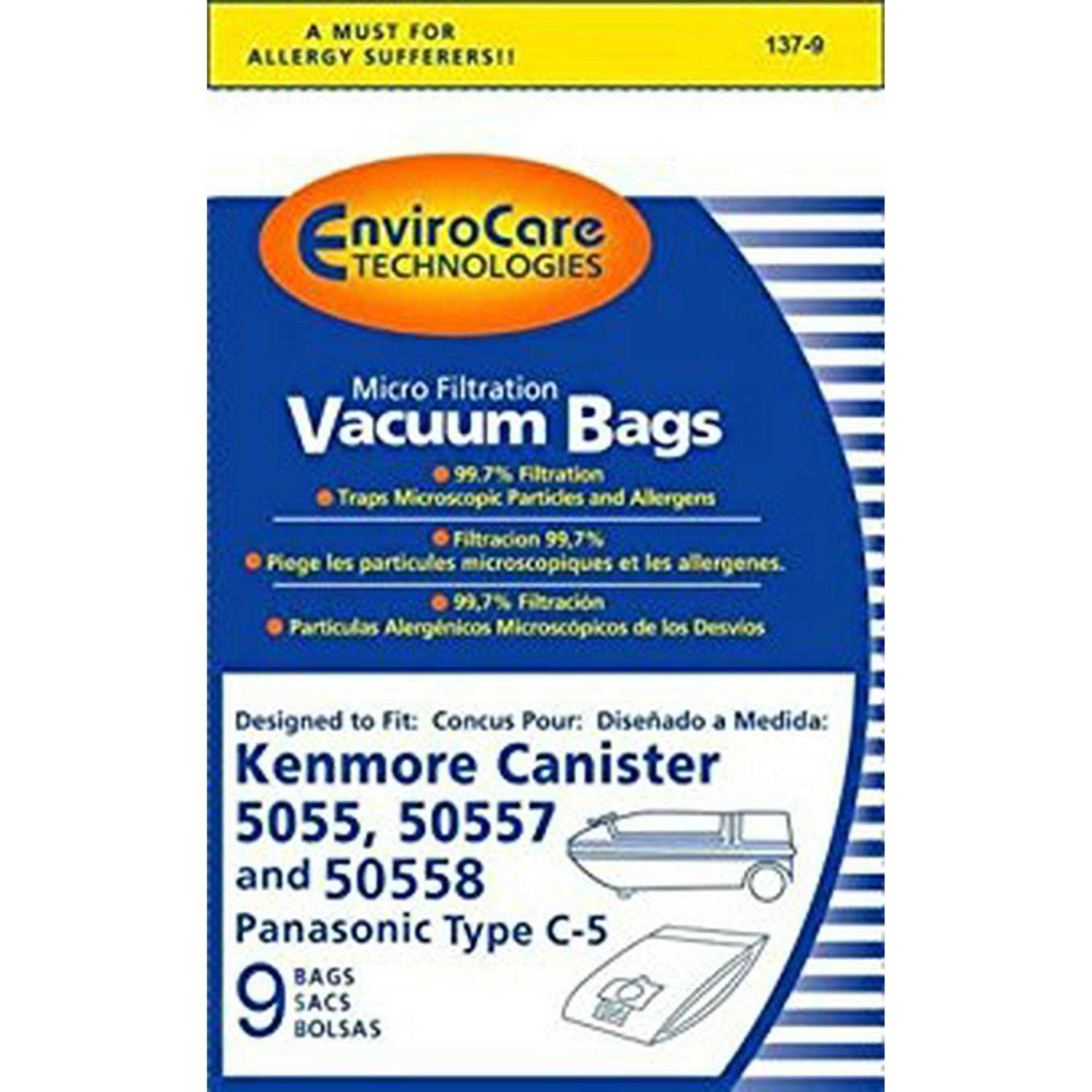 Envirocare Replacement Vacuum Bags made to fit Kenmore Canister Type C or Q 50555, 50558, 50557 and Panasonic Type C-5 Vacuums - Image 2