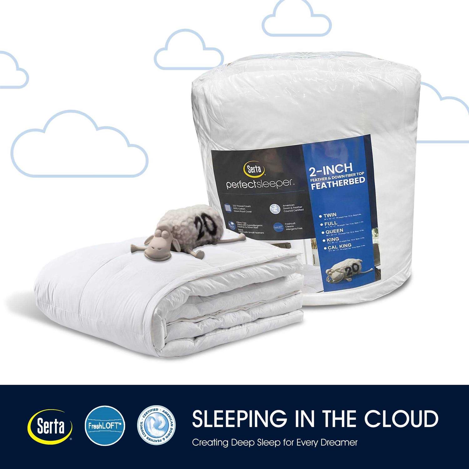 Serta 2-Inch Feather And Down Fiber Top Featherbed - Image 5