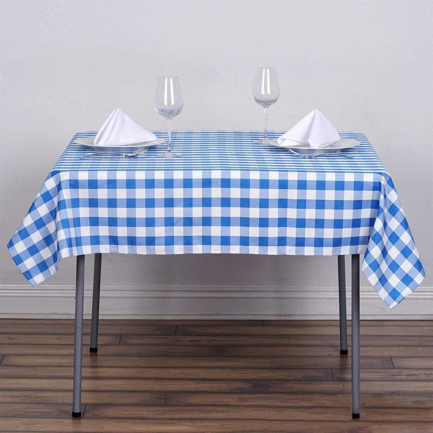 Checkered Gingham Polyester Tablecloth - Image 5