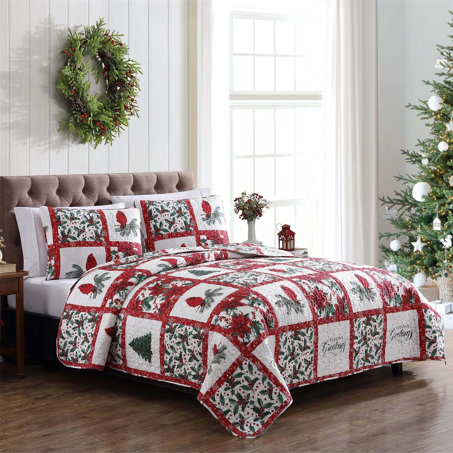 Beatrice Home Fashions Holiday Quilt Set - Image 5