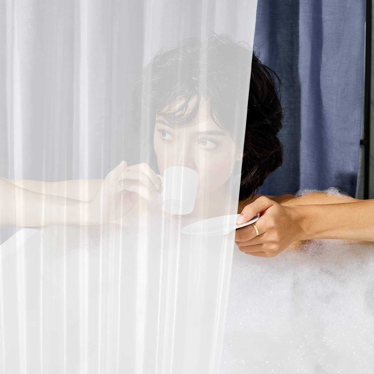 Lovtex Clear Shower Curtain Liner with Magnets Plastic Shower Liner Waterproof - Image 4