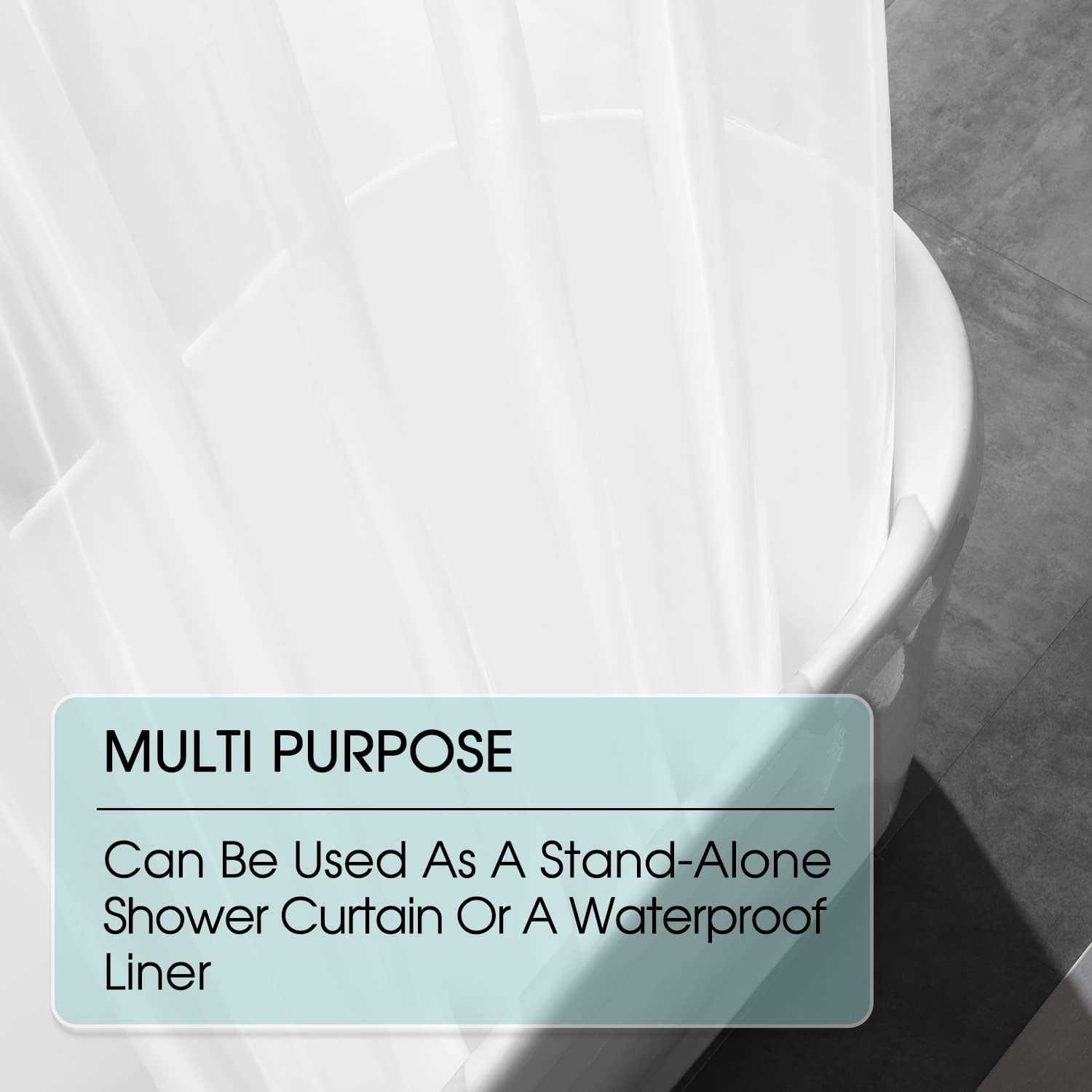 Lovtex Clear Shower Curtain Liner with Magnets Plastic Shower Liner Waterproof - Image 5