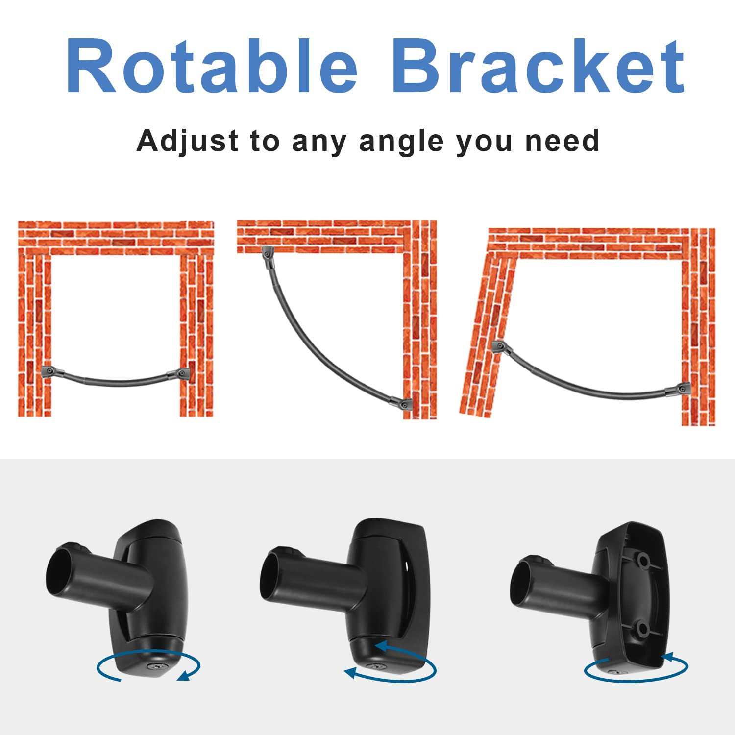 Curved Shower Curtain Rod Tenovel Round Adjustable 48-72 Inches Shower Rods for Bathroom - Image 4