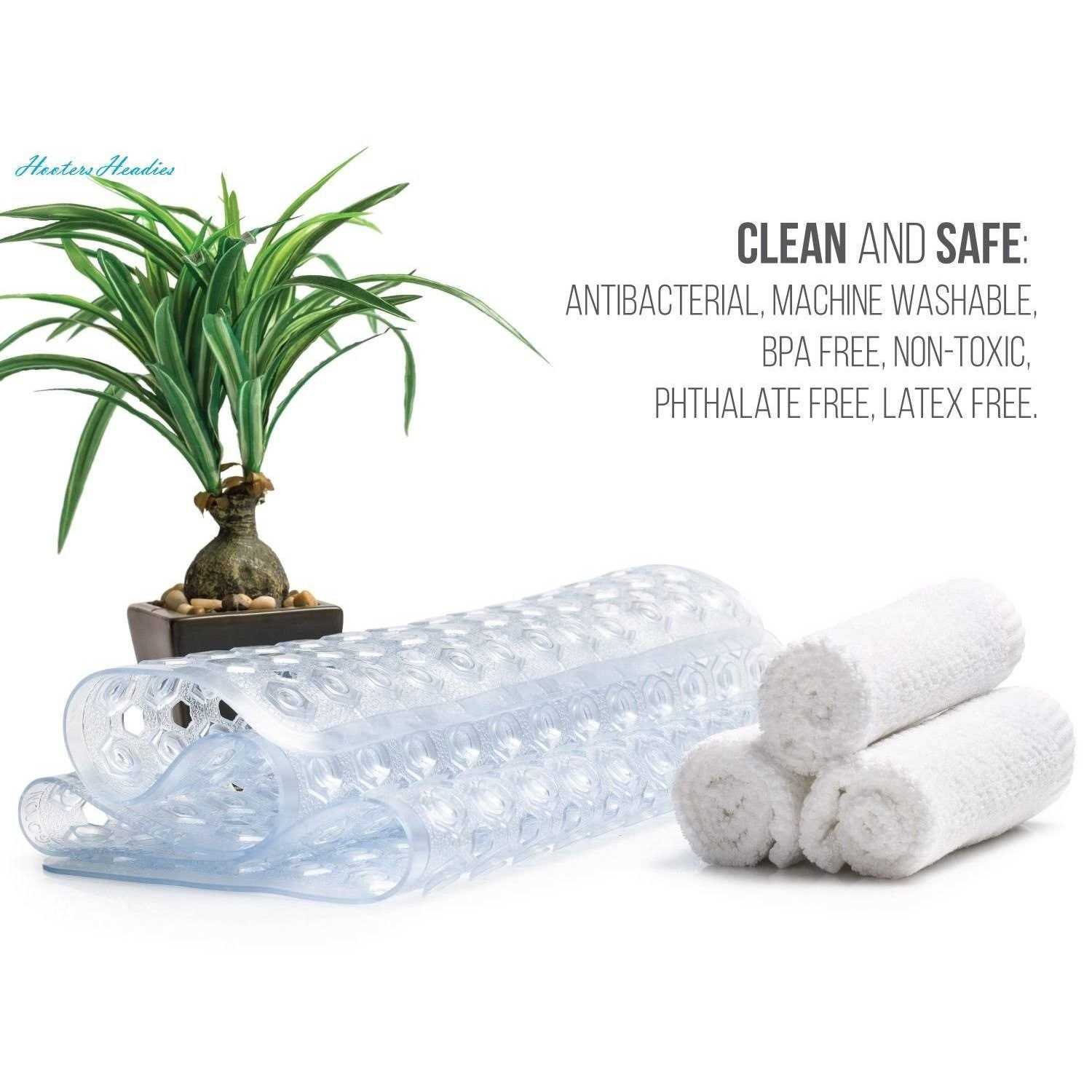 Gorilla Grip Patented Shower and Bathtub Mat, 21x21, Small Square Shower Stall Floor Mats with Suction Cups and Drainage Holes, Machine Washable and - Image 3