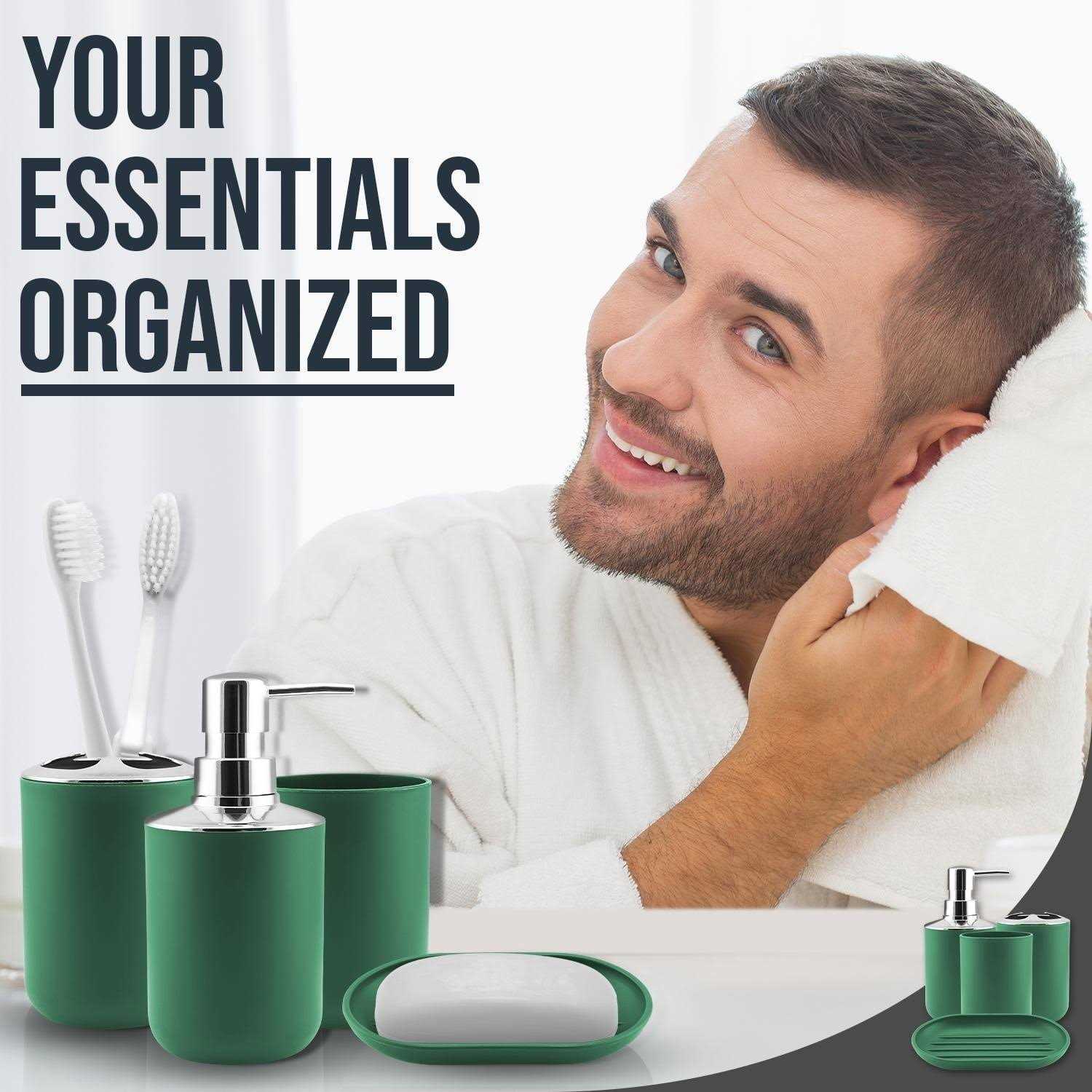 Clara Clark 9 Piece Complete Bathroom Accessories Kit with Shower Curtain Set - Image 5