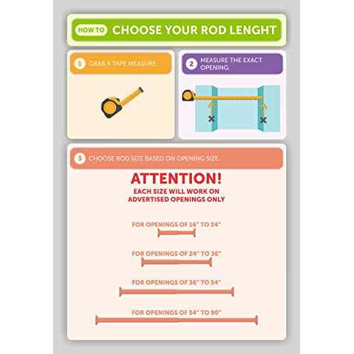 Ivilon Tension Curtain Rod Spring Tension Rod for Windows or Shower - Image 5