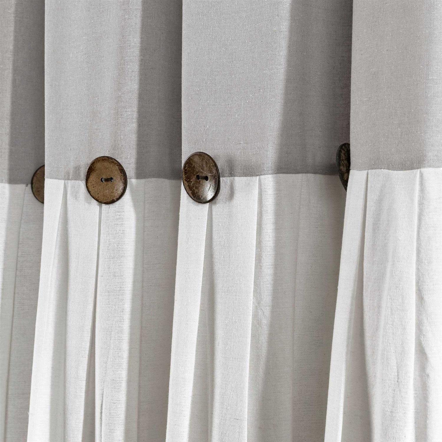 Lush Decor Linen Button Shower Curtain - Image 4