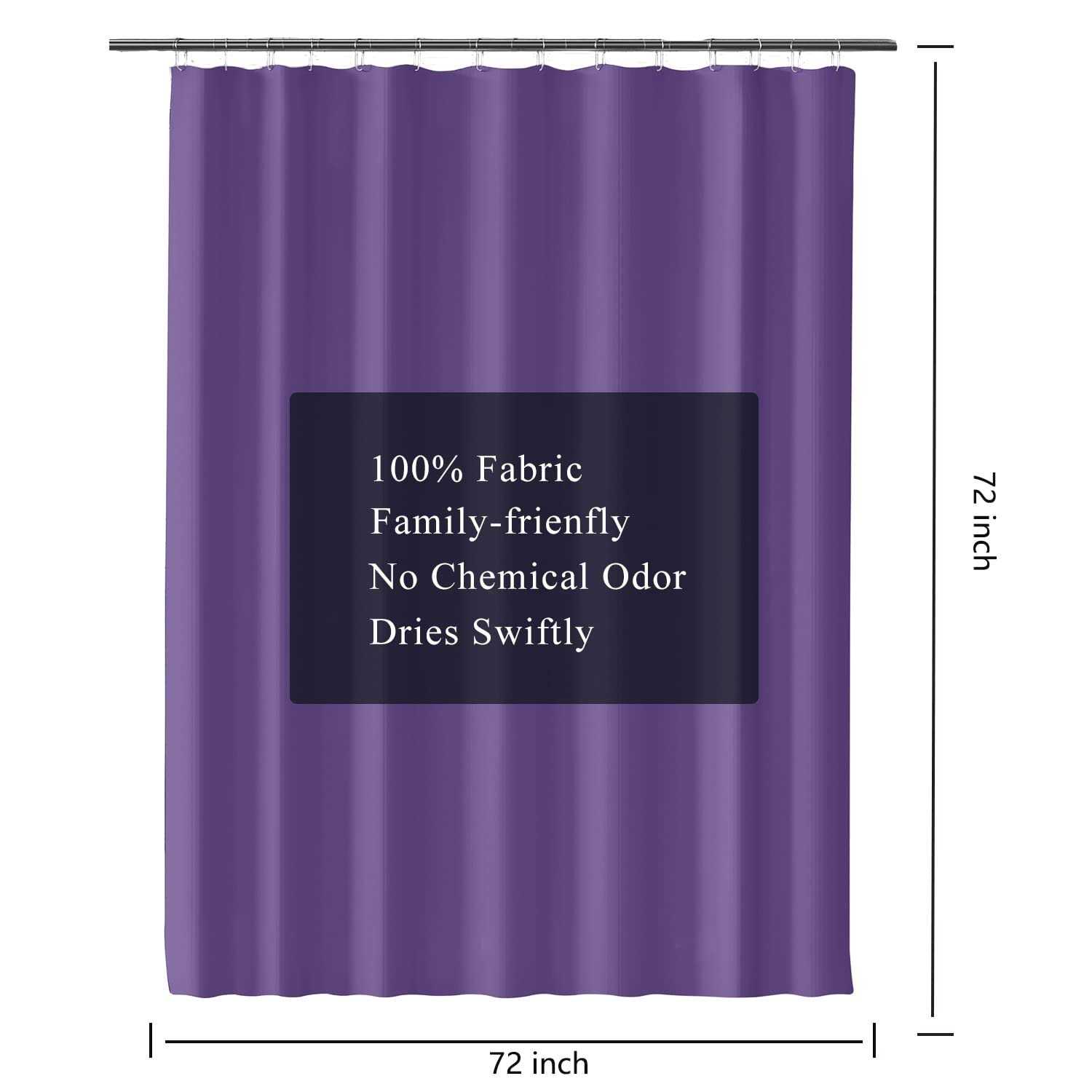 Llscl Fabric Shower Curtain Liner with Magnets - Image 4