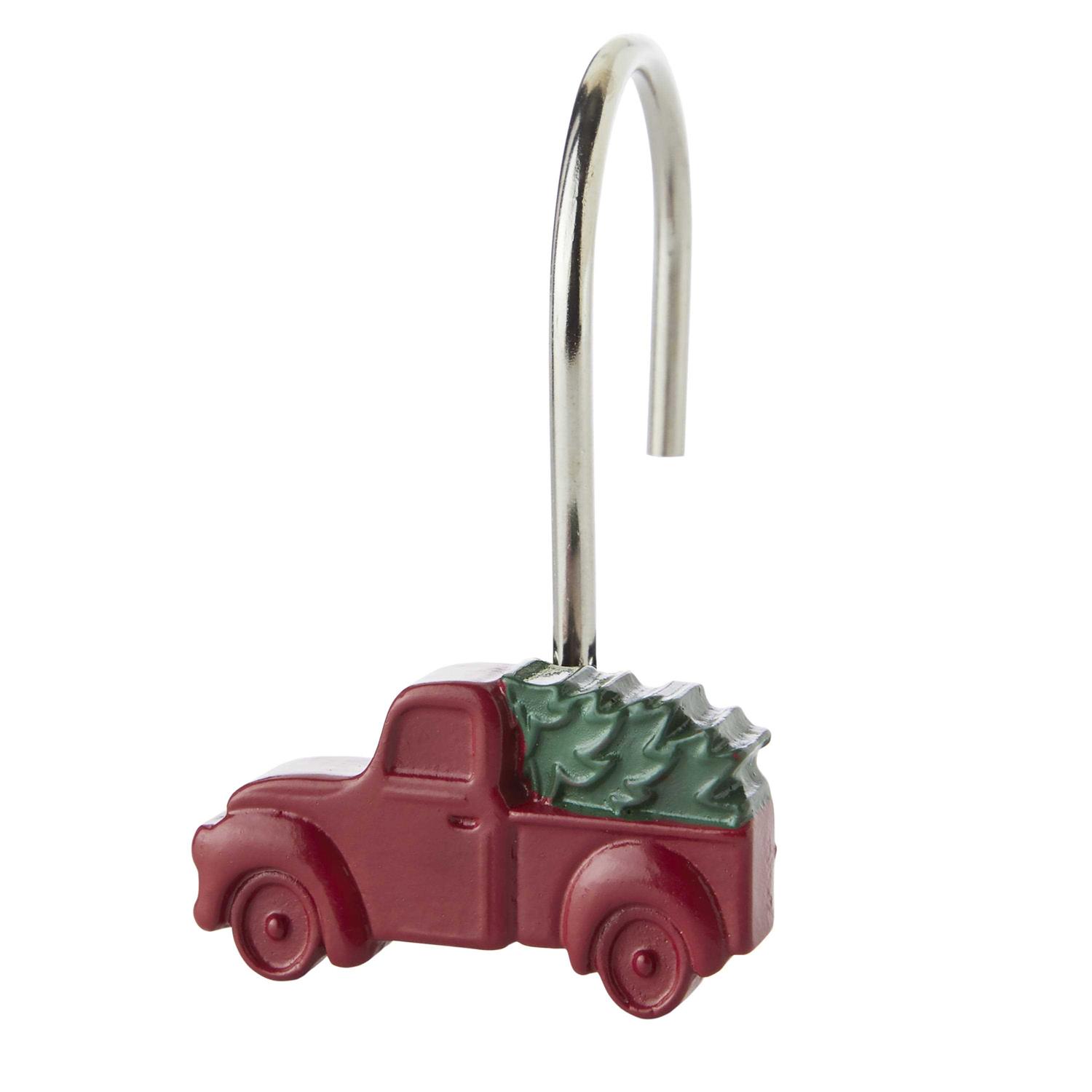 SKL Home Snowy Truck Shower Curtain and Hook Set - Image 4