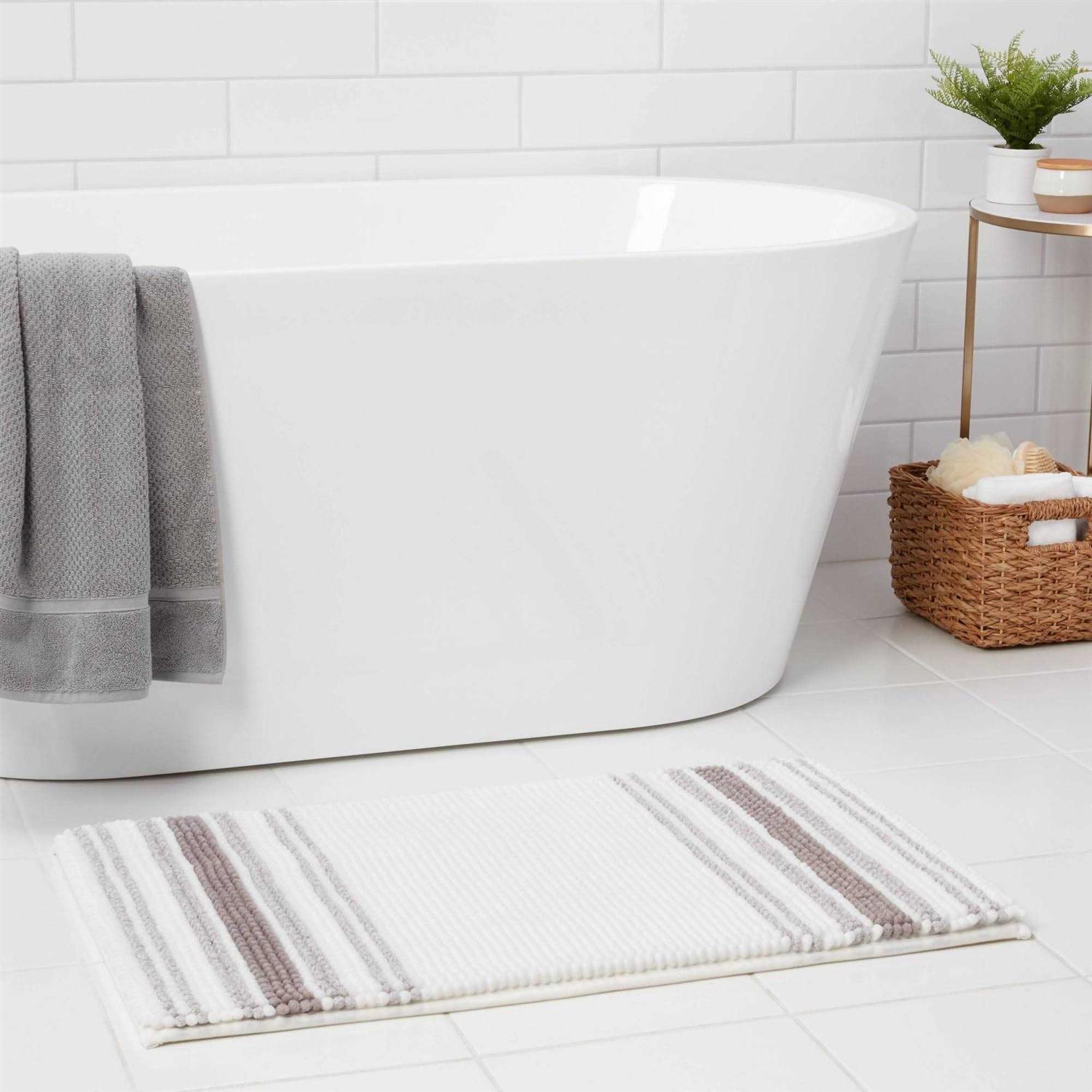 Threshold 20x34 Low Chenille Memory Foam Bath Rug Navy - Image 4