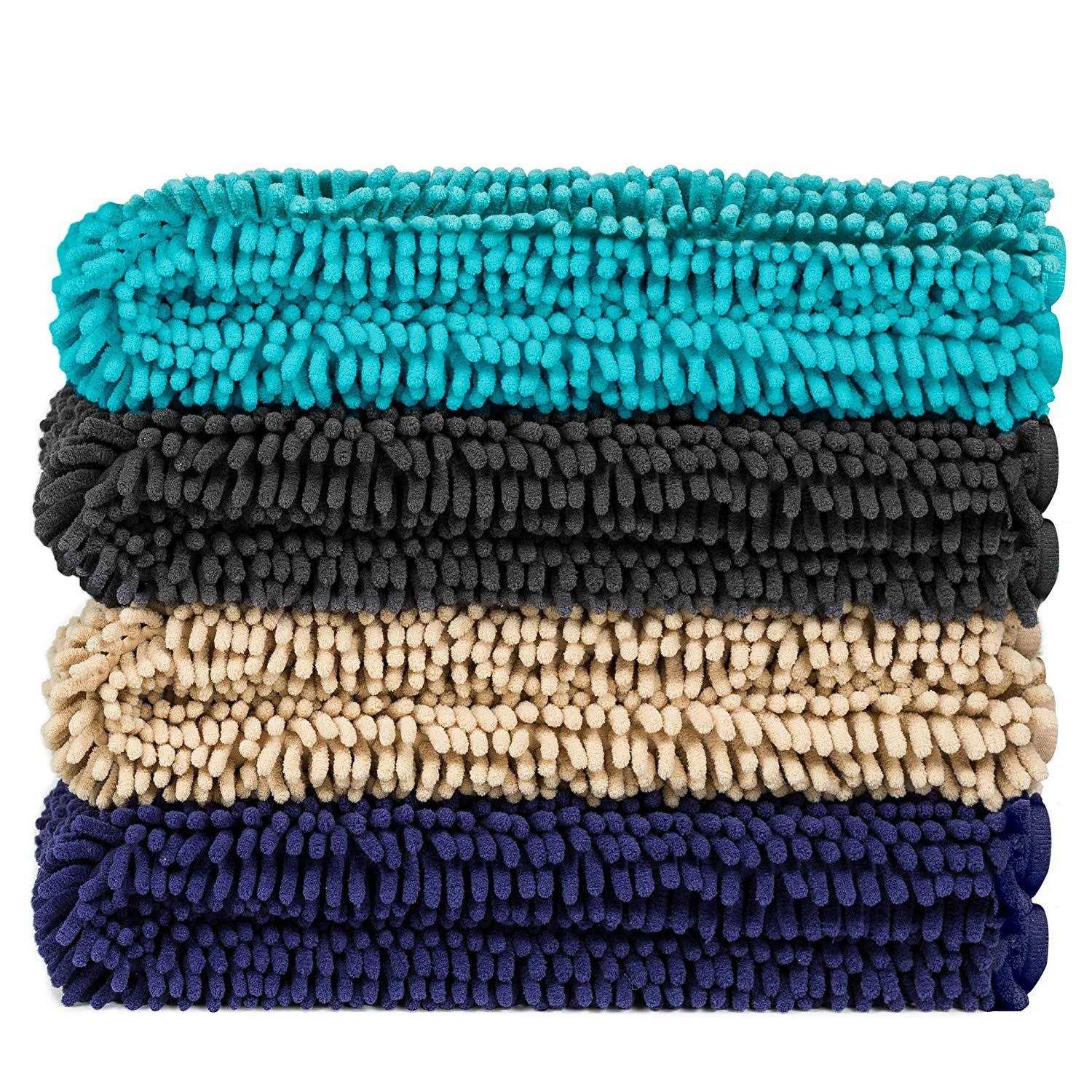 LuxUrux Bath Mat Extra-Soft Plush Bath Shower Bathroom Rug,1'' Chenille Microfiber Material - Image 3