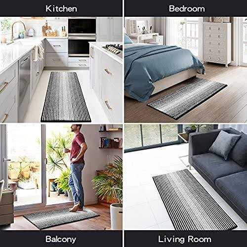 Bsicpro Bathroom Rugs and Mats Sets 2 Piece Thick Absorbent Chenille Bath Mat Rug Set Non Slip - Image 5