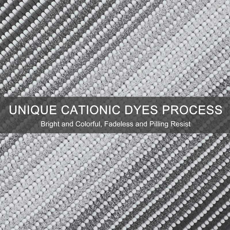 Bsicpro Bathroom Rugs and Mats Sets 2 Piece Thick Absorbent Chenille Bath Mat Rug Set Non Slip - Image 4