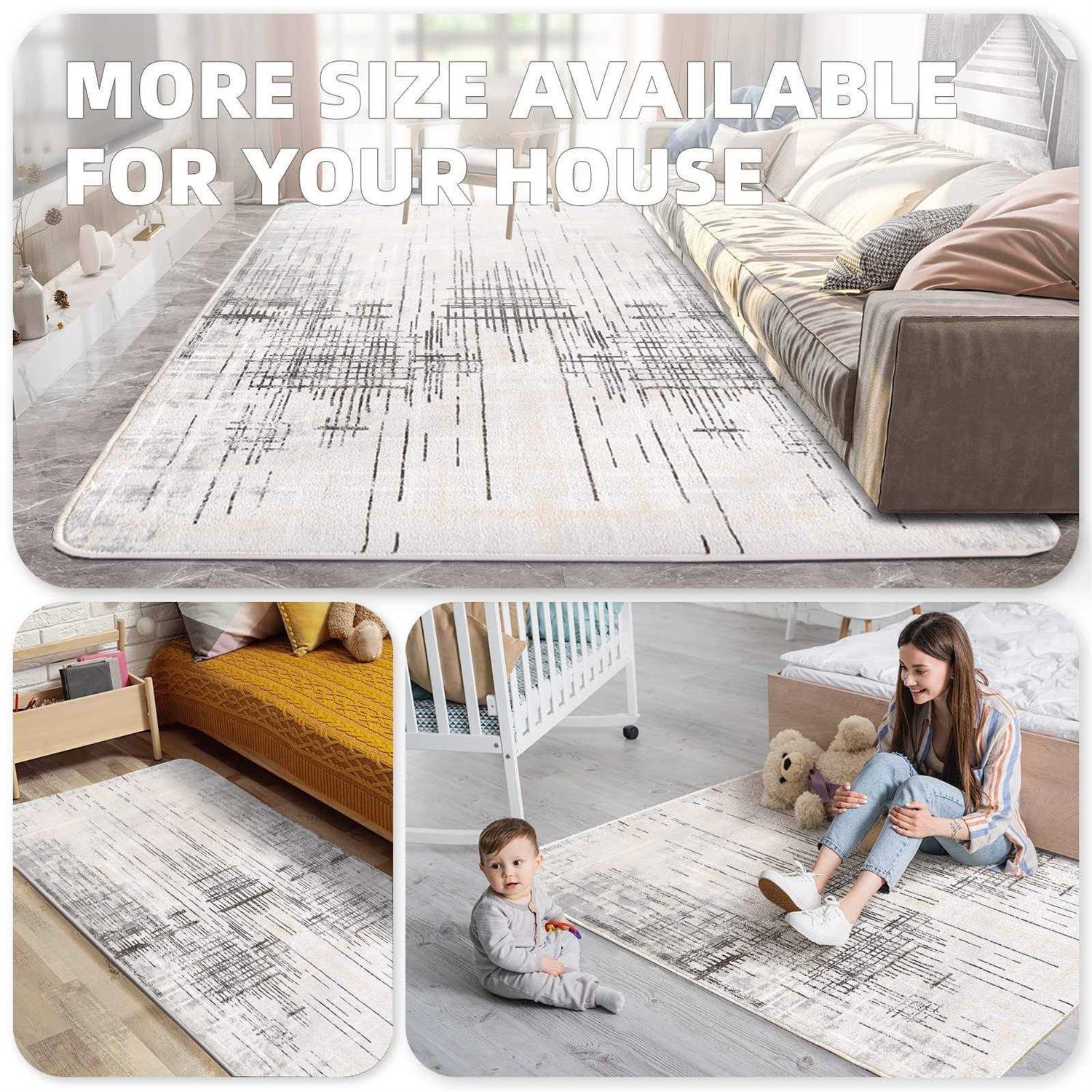 Calore Rugs Mordern Soft Abstract Distressed Area Rugs For Living Room/bedroom/d - Image 3