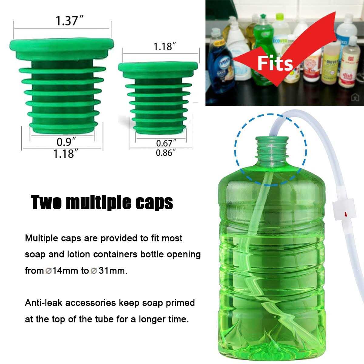 Soap Dispenser Extension Tube Kit with Check Valve 47 Under Counter Soap Dispenser Tube for Kitchen Sink - Image 4