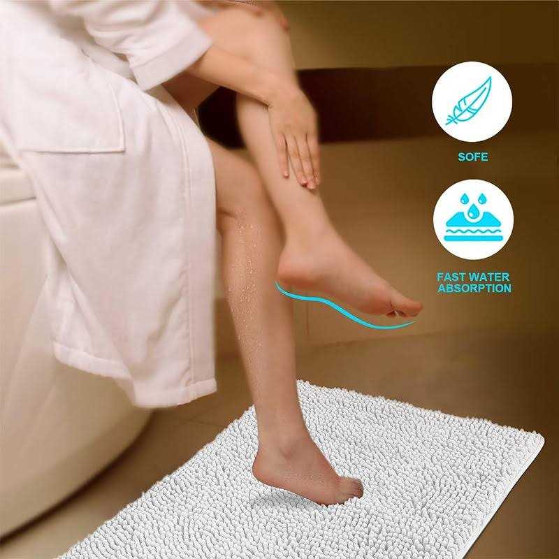 Secura Housewares Soft Microfiber Bathroom Rugs Non Slip Bath Mat for Door - Image 4