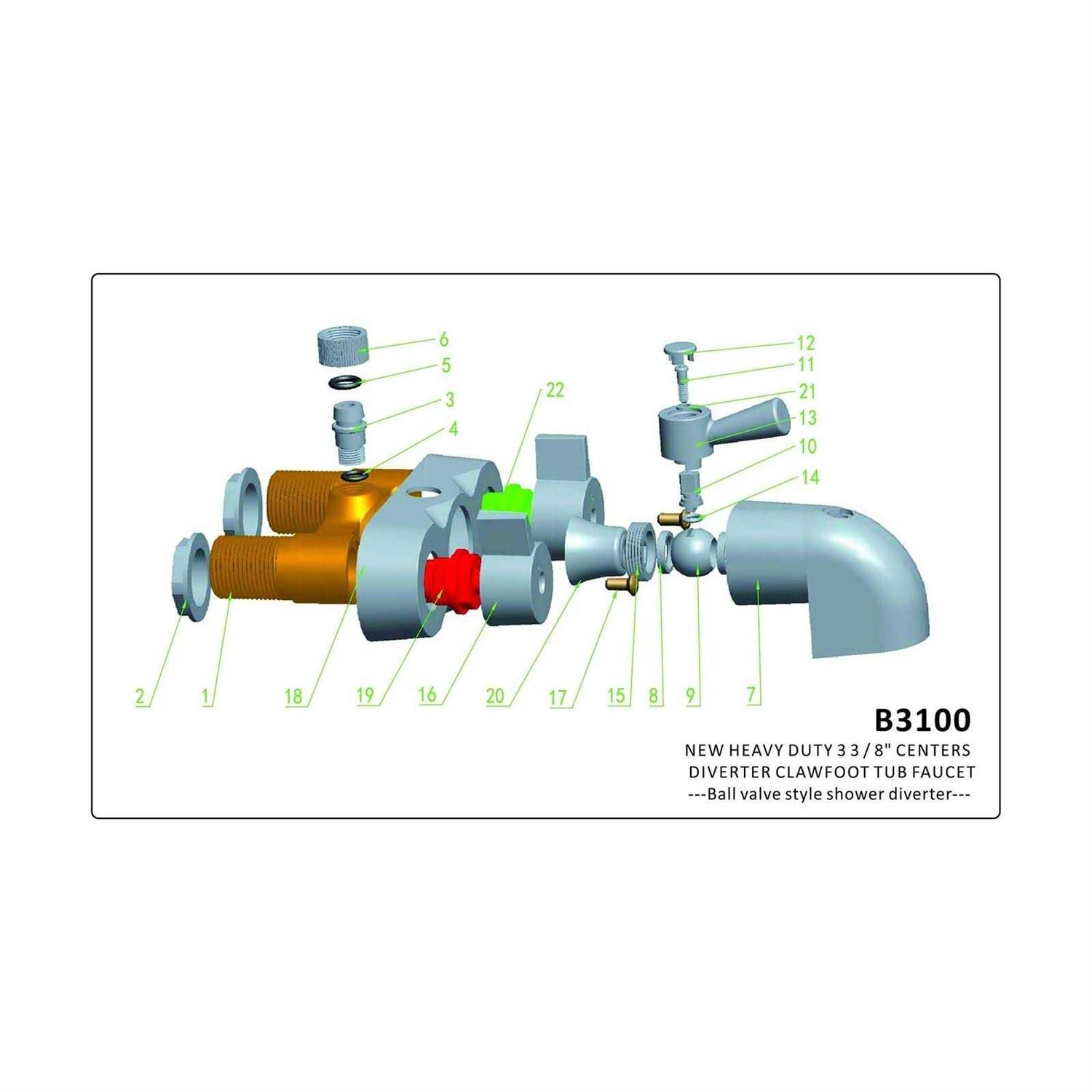 My Plumbingstuff Rx2300J Jumbo Clawfoot Tub Add-a-Shower - Image 4
