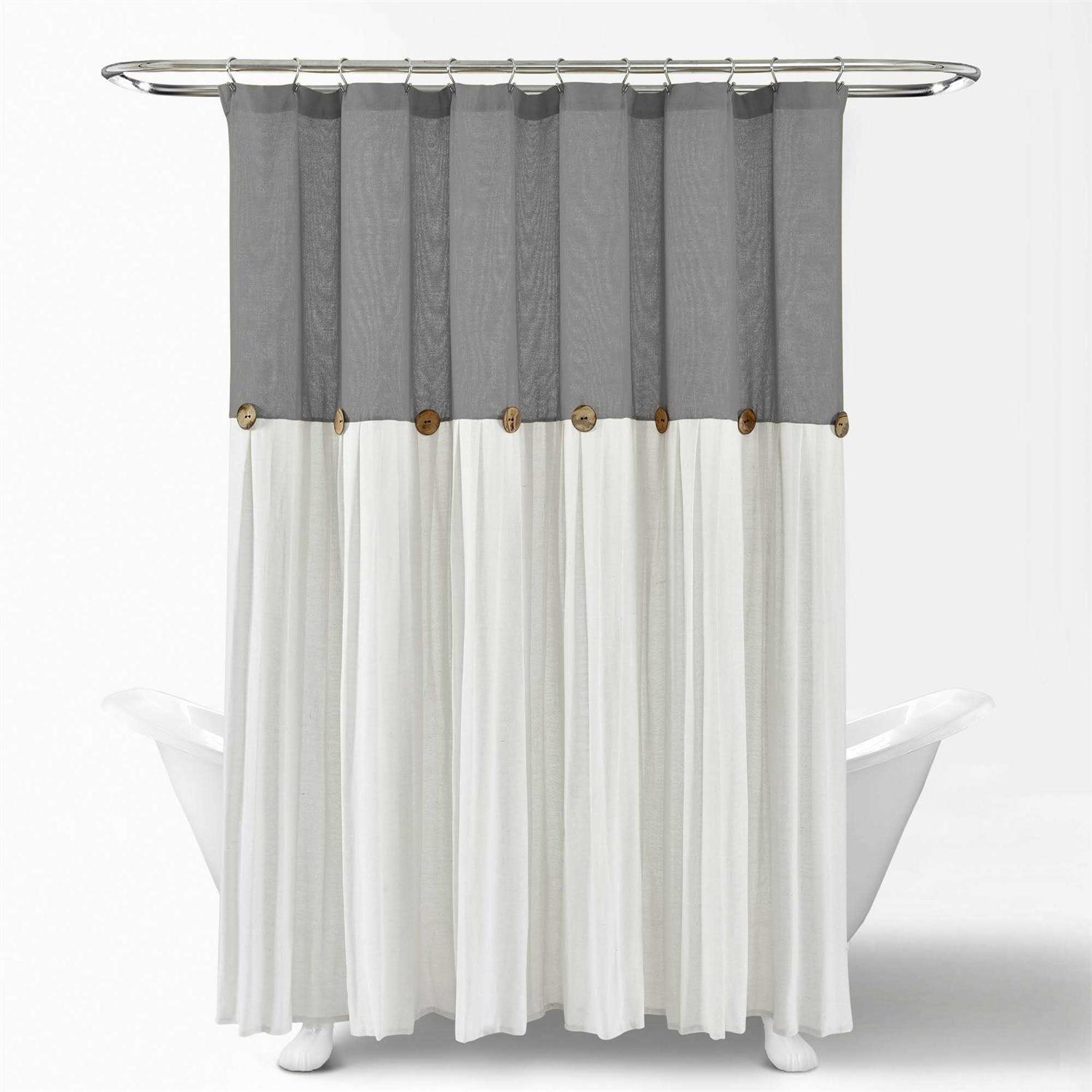 Lush Decor Linen Button Shower Curtain - Image 3
