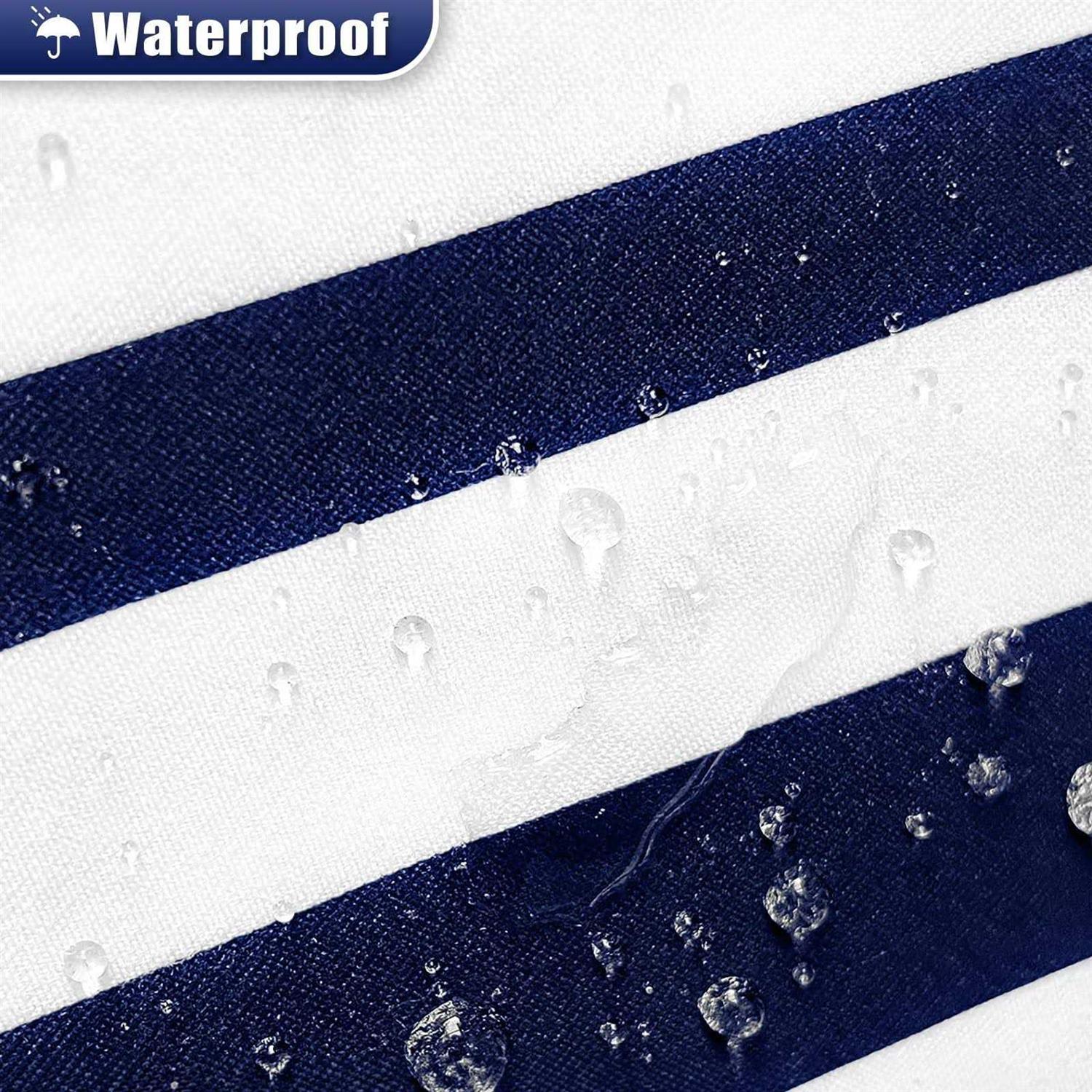 Seasonwood Shower Curtain Shower Curtain White Striped Shower Curtain Bathroom Tassel - Image 3