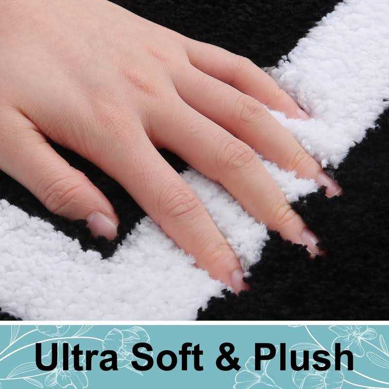 Kitinjoy Luxury Bathroom Rug Mat Super Soft Water Absorbent Microfiber Bath Rug - Image 4