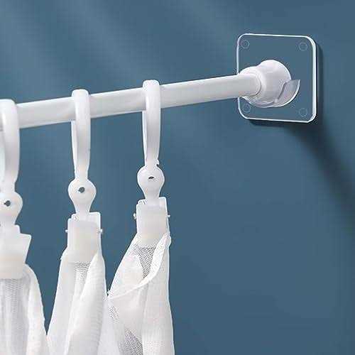 LADYMOON Adhesive Curtain Rod Holder,Transparent Tension Bracket,No Drilling - Image 4