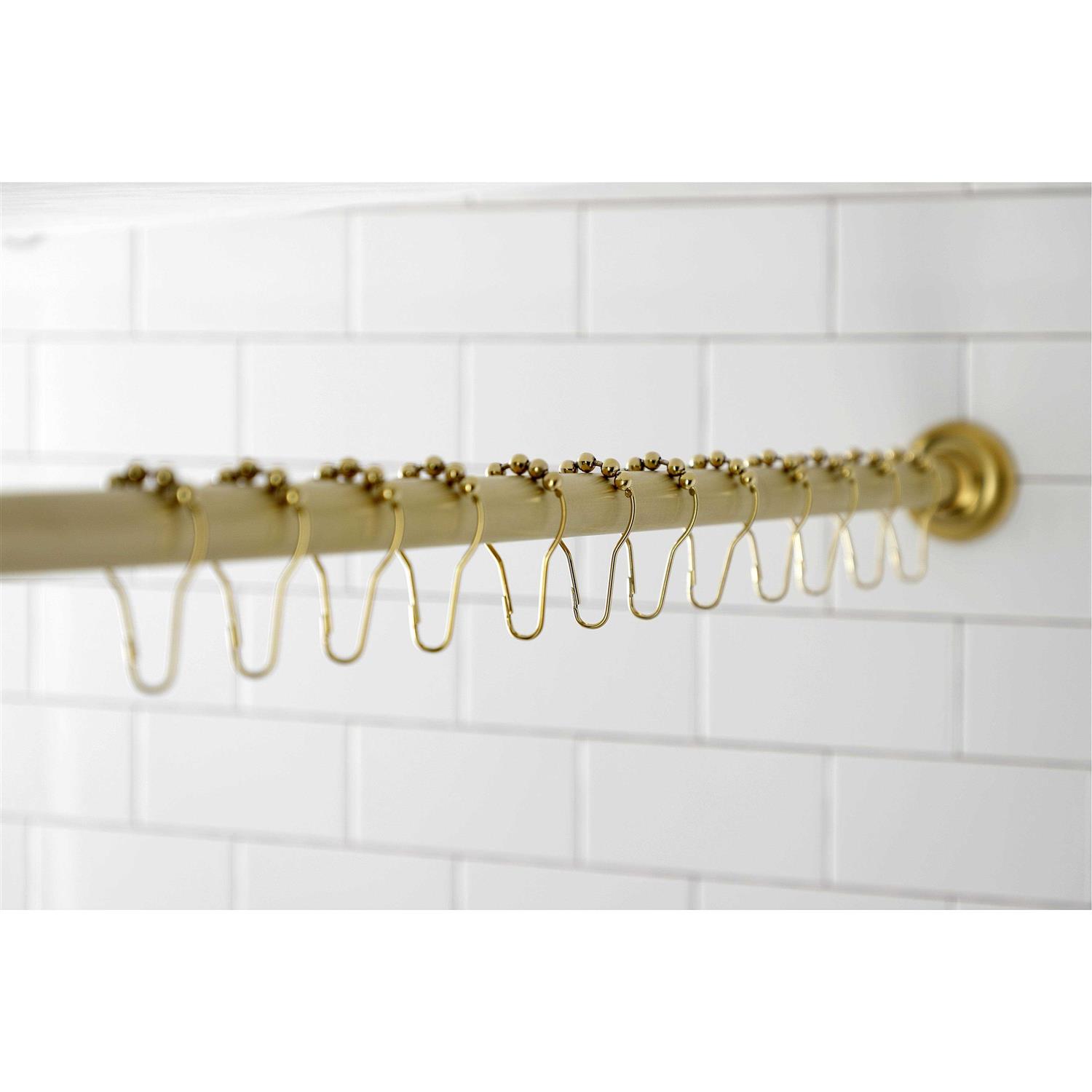 Kingston Brass Edenscape 72-Inch Adjustable Stainless Steel Shower Curtain Rod with Rings KSR - Image 4
