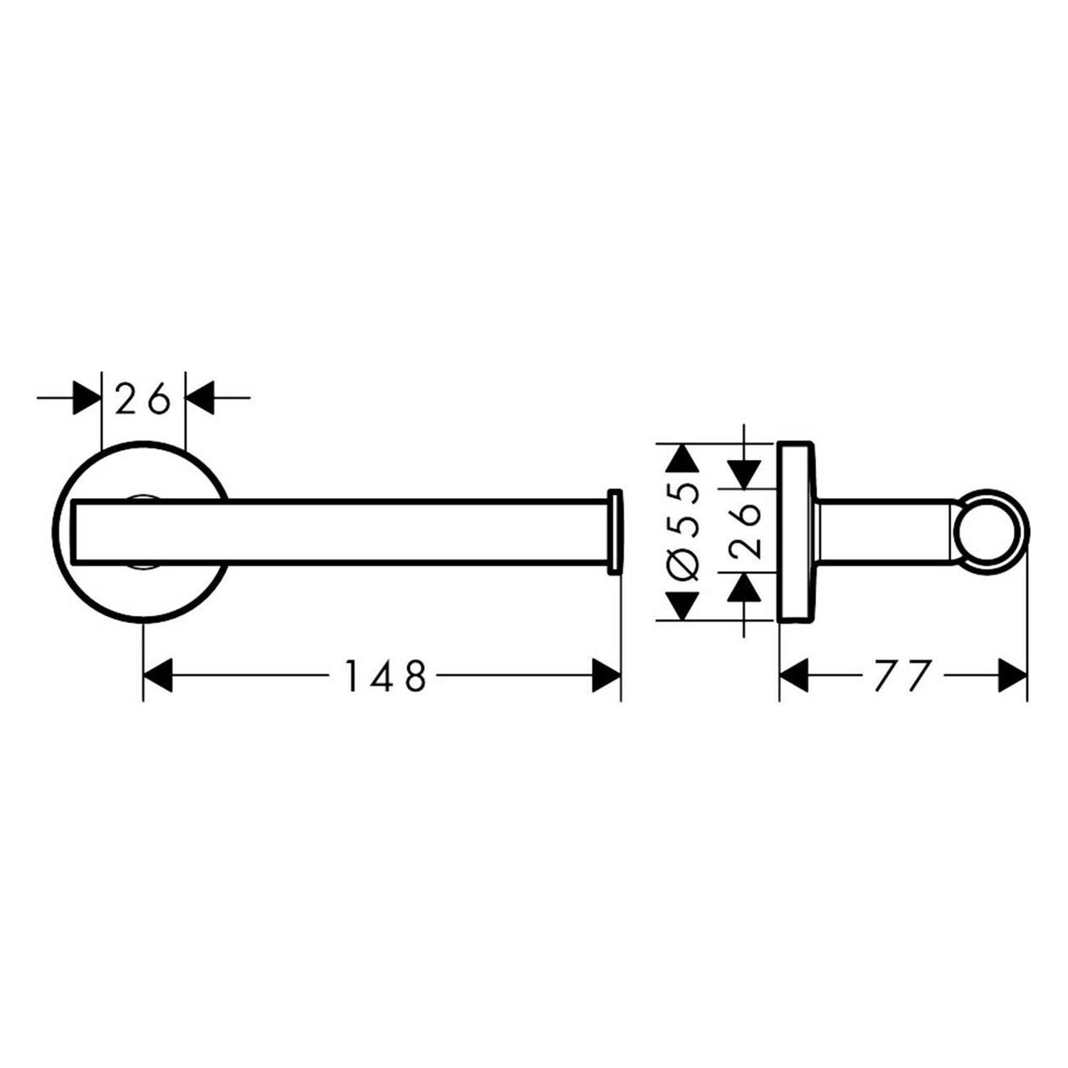 Hansgrohe Logis Universal Toilet Paper Holder without Cover 41726000 - Image 3